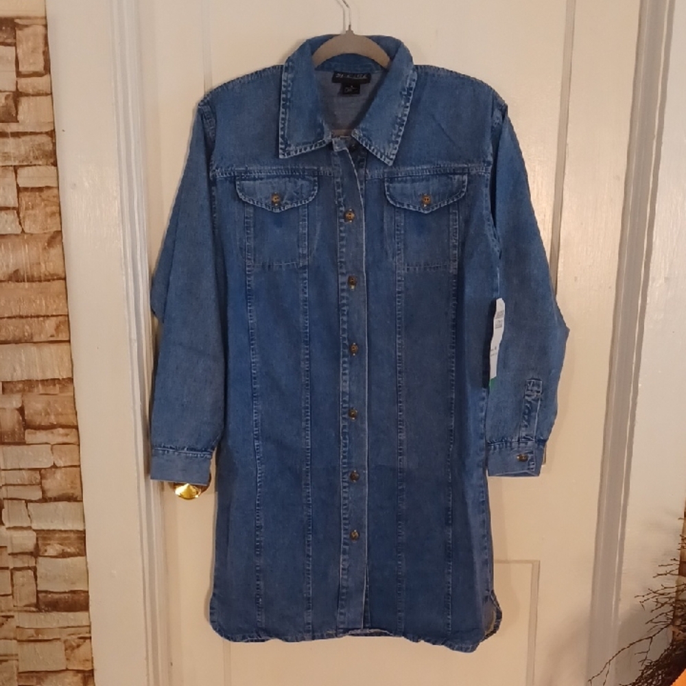 Classic Blue Denim Jean Dress Vintage Jean Dress Size Medium
